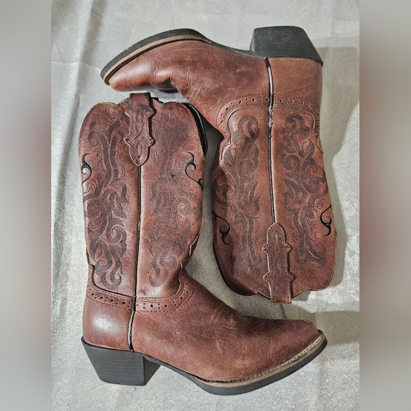 Justin L2559 Ladies Cowgirl Leather Boots Size 6.5 - Picture 3 of 9